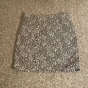 Free People Leopard Print Mini Skirt - Black and Cream